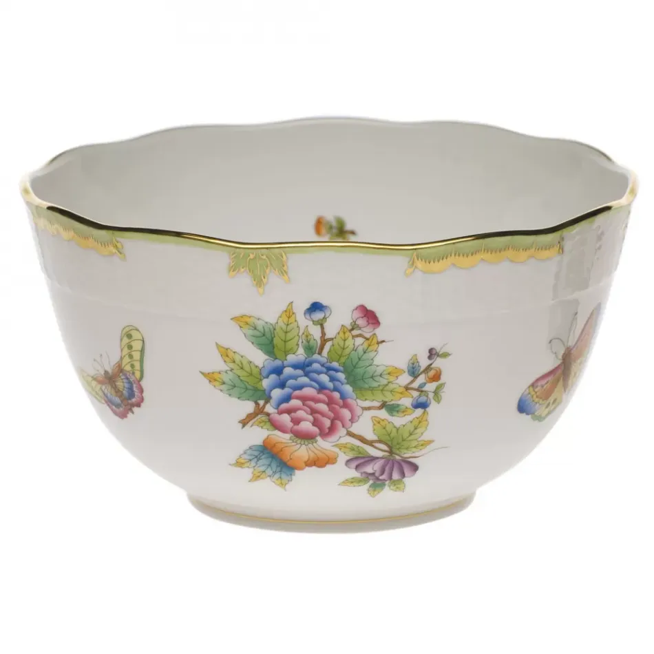 Queen Victoria Multicolor Round Bowl 3.5 Pt 7.5 in D