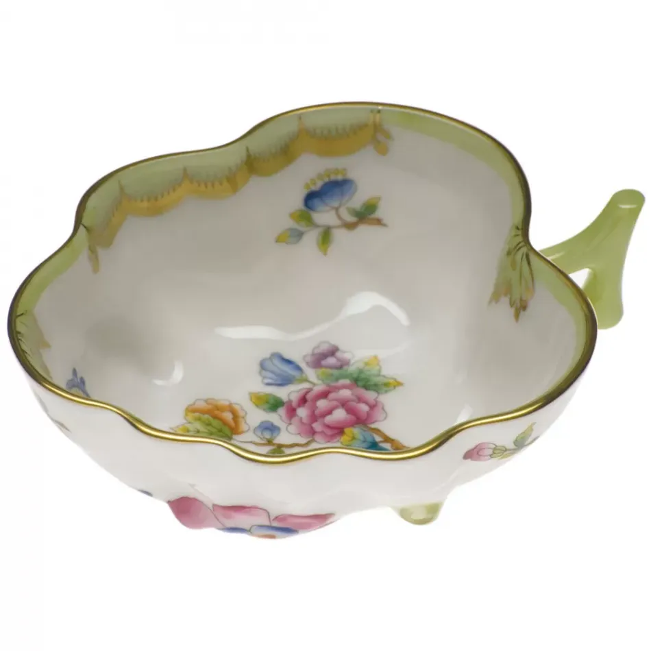 Queen Victoria Multicolor Deep Leaf Dish 4 in L X 3 in W