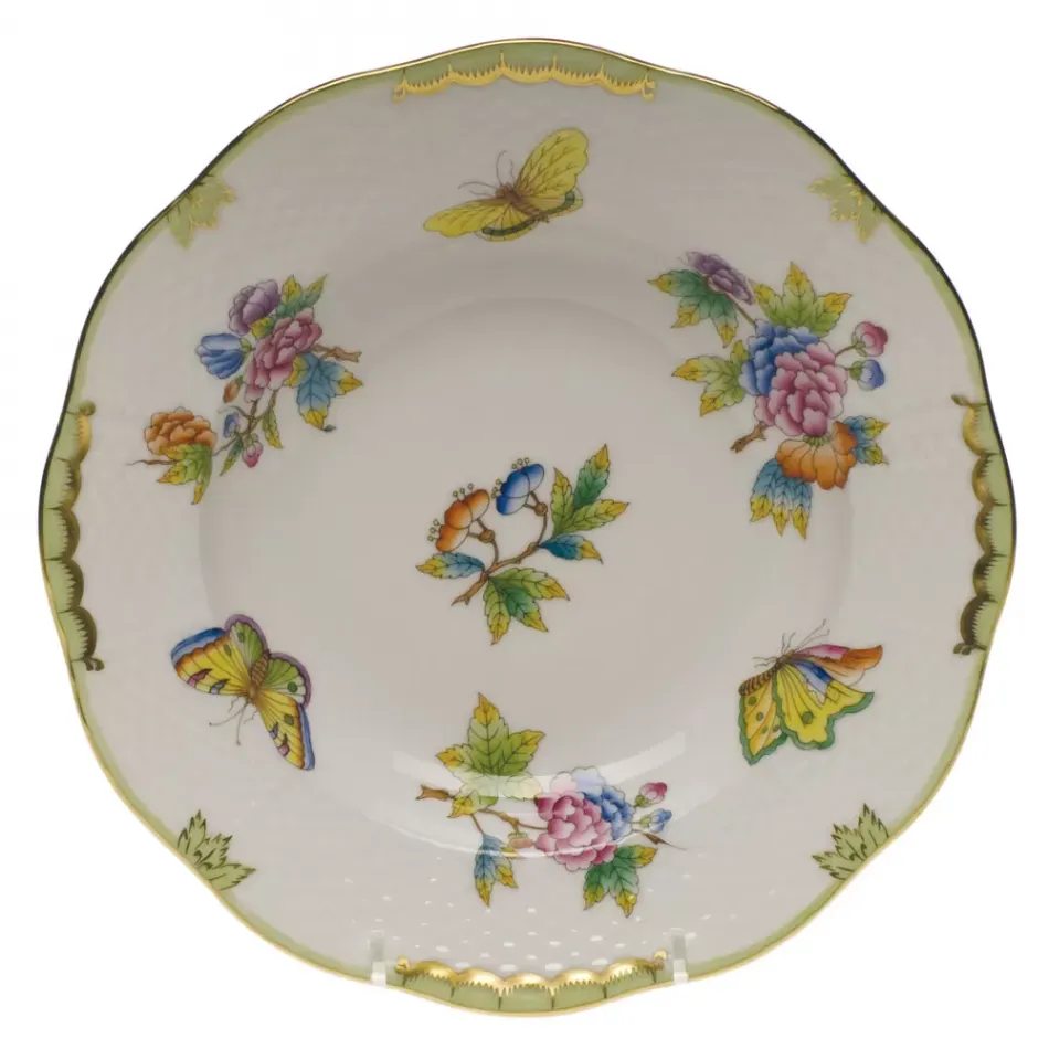 Queen Victoria Multicolor Rim Soup Plate 8 in D