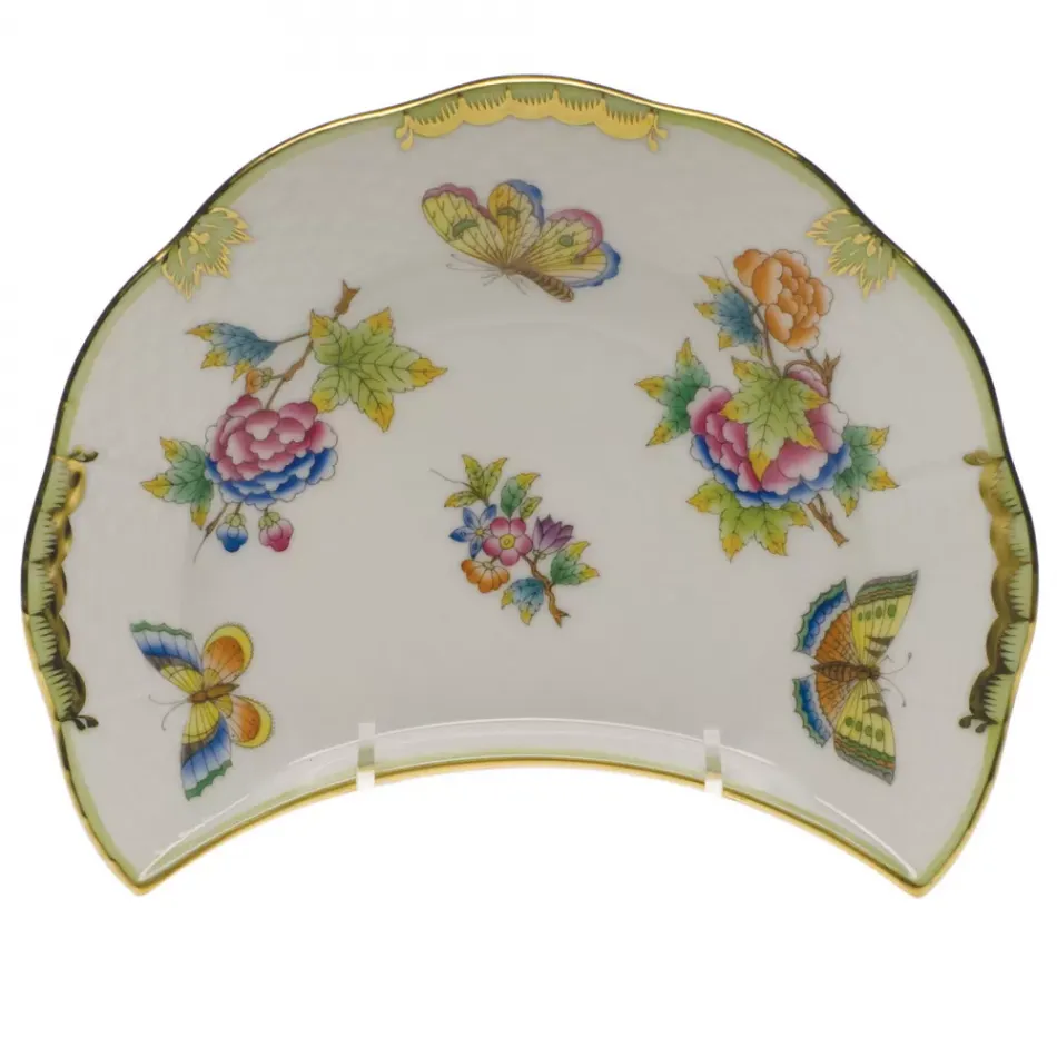 Queen Victoria Multicolor Crescent Salad Plate 7.25 in L X 5 in W