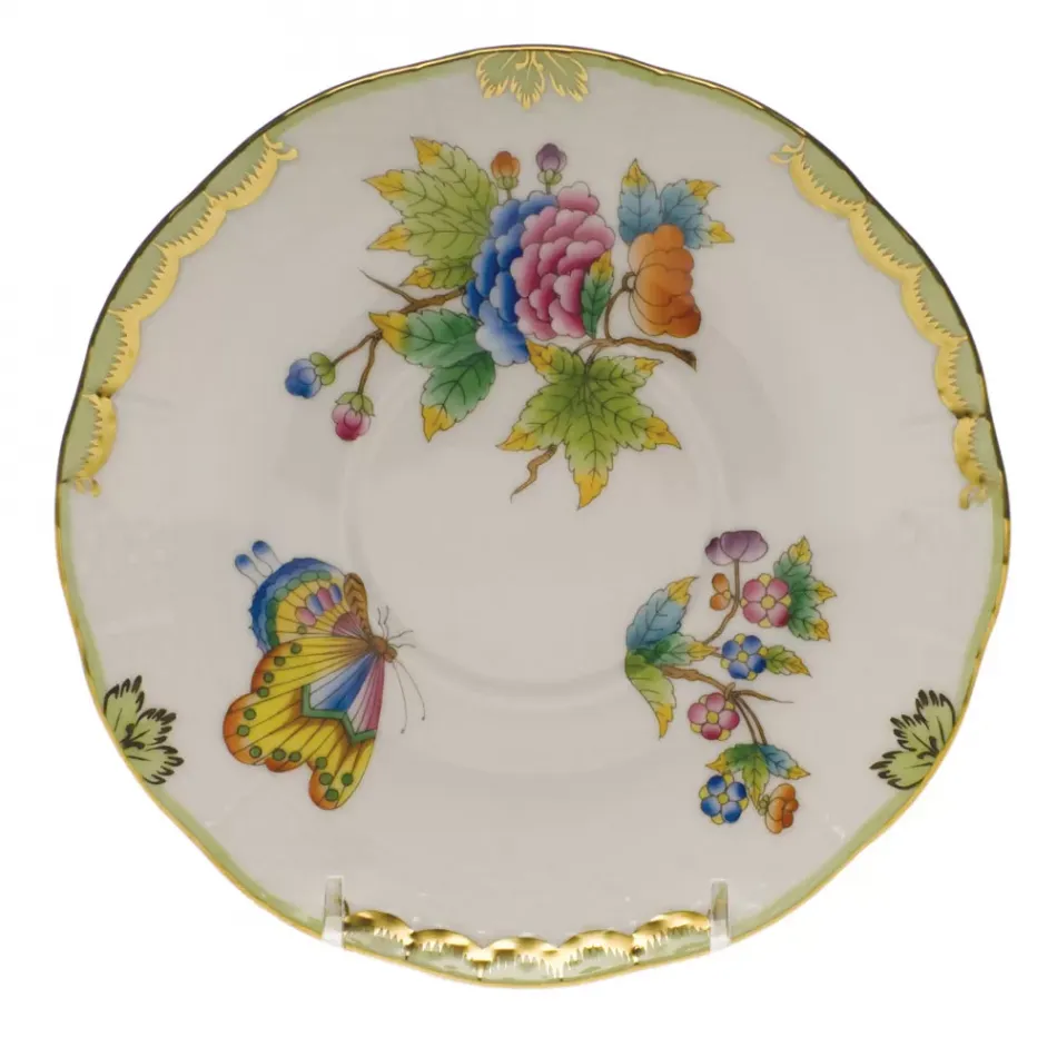 Queen Victoria Multicolor Covered Bouillon Saucer 6.5 in D