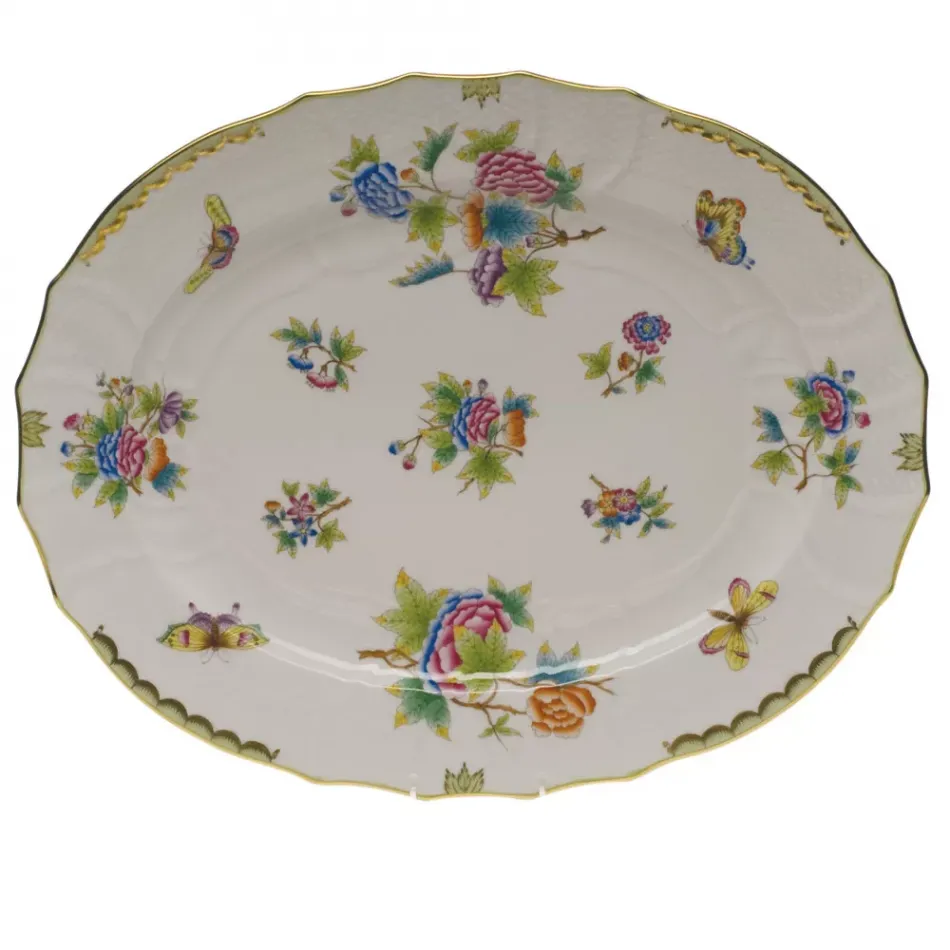 Queen Victoria Multicolor Turkey Platter 18 in L X 14.5 in W