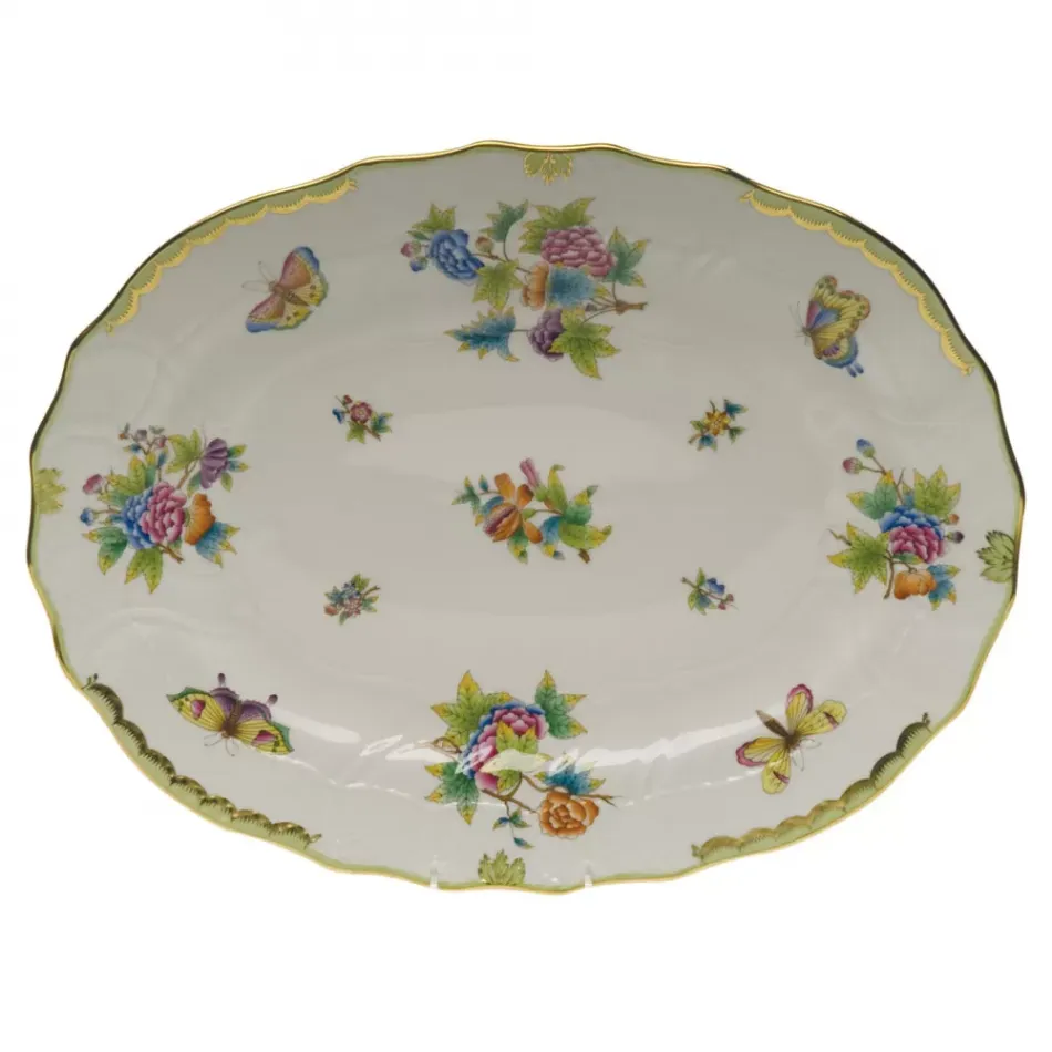 Queen Victoria Multicolor Platter 17 in L X 12.5 in W