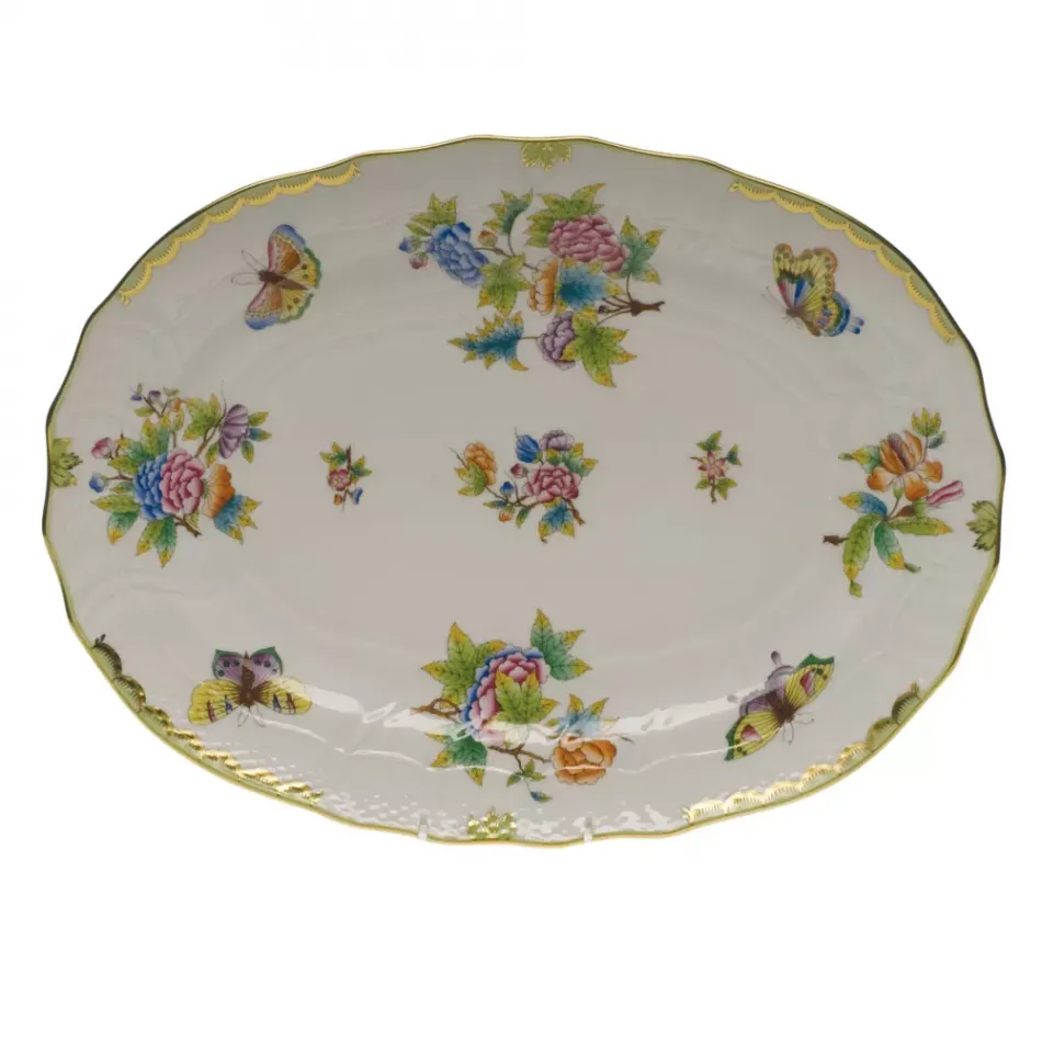 Queen Victoria Multicolor Platter 15 in L X 11.5 in W