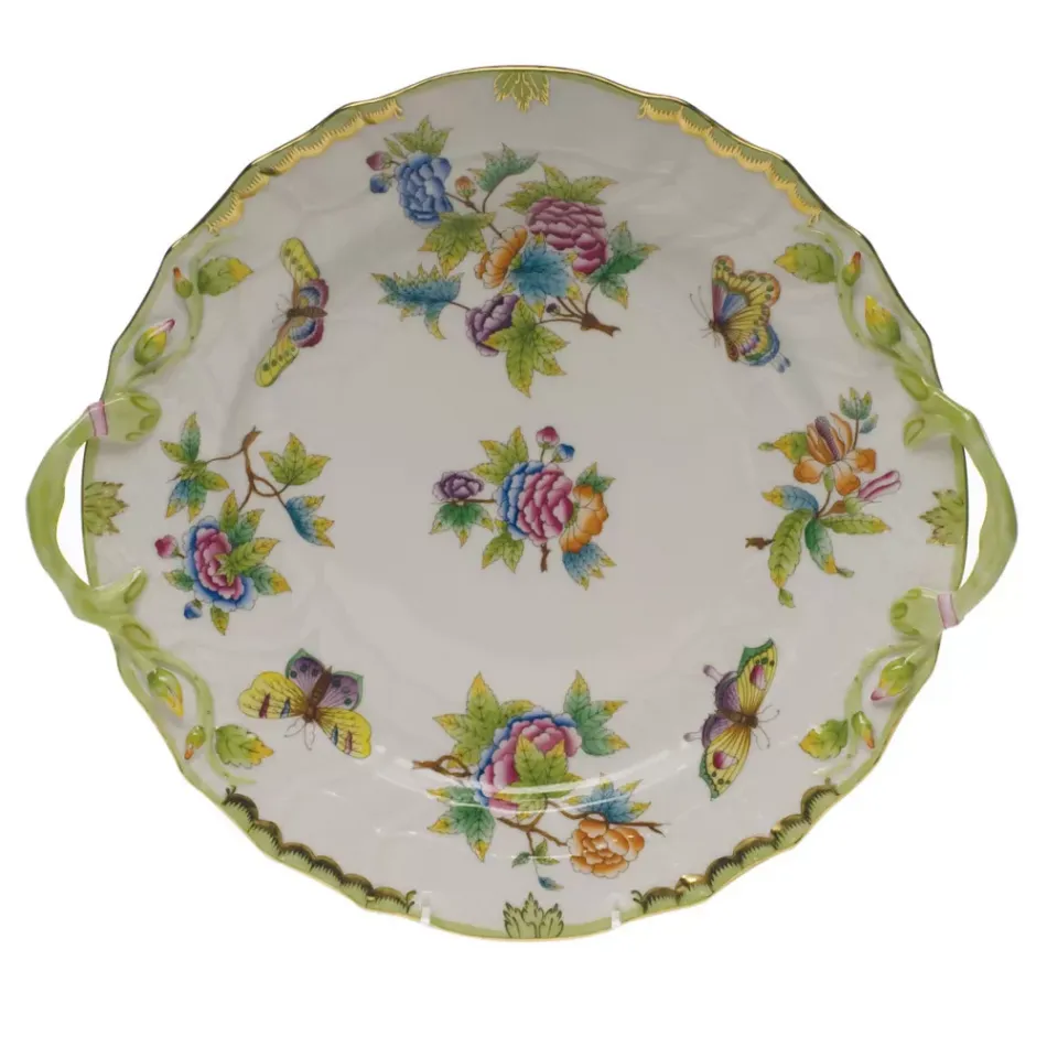 Queen Victoria Multicolor Chop Plate With Handles 12 in D