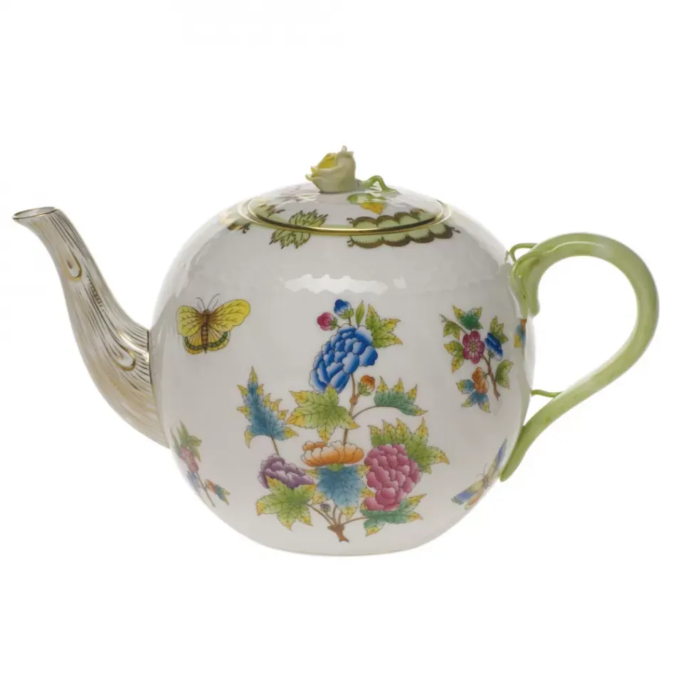 Queen Victoria Multicolor Tea Pot With Rose 60 Oz 6.5 in H