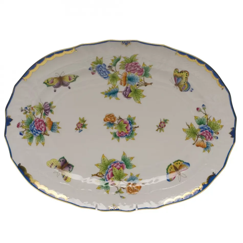 Queen Victoria Multicolor Platter 15 in L X 11.5 in W