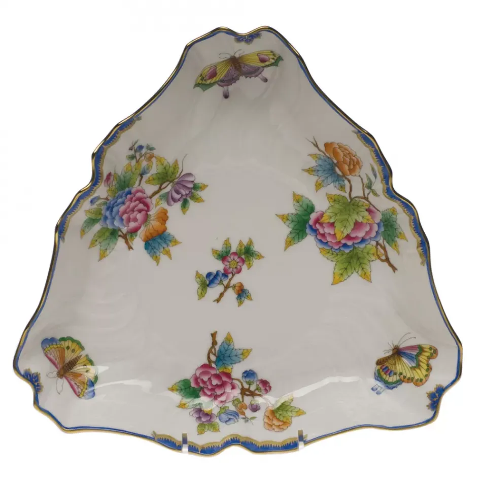 Queen Victoria Multicolor Triangle Dish 9.5 in L