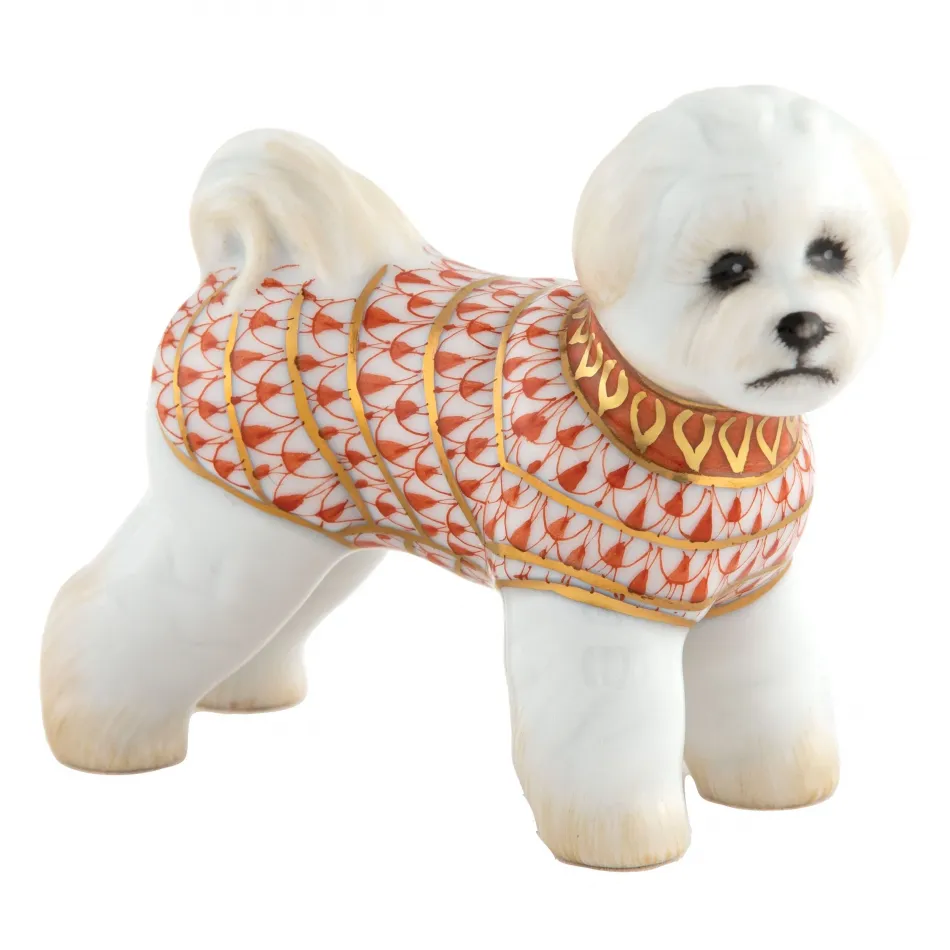 Bichon Frise Rust 3 in L X 1.25 in W X 2.25 in H