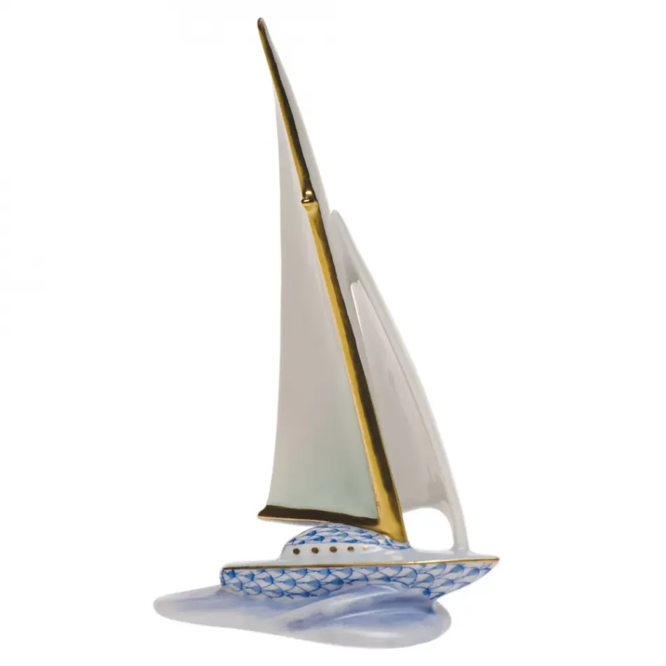 Sailboat Blue 3 in L X 5 in H