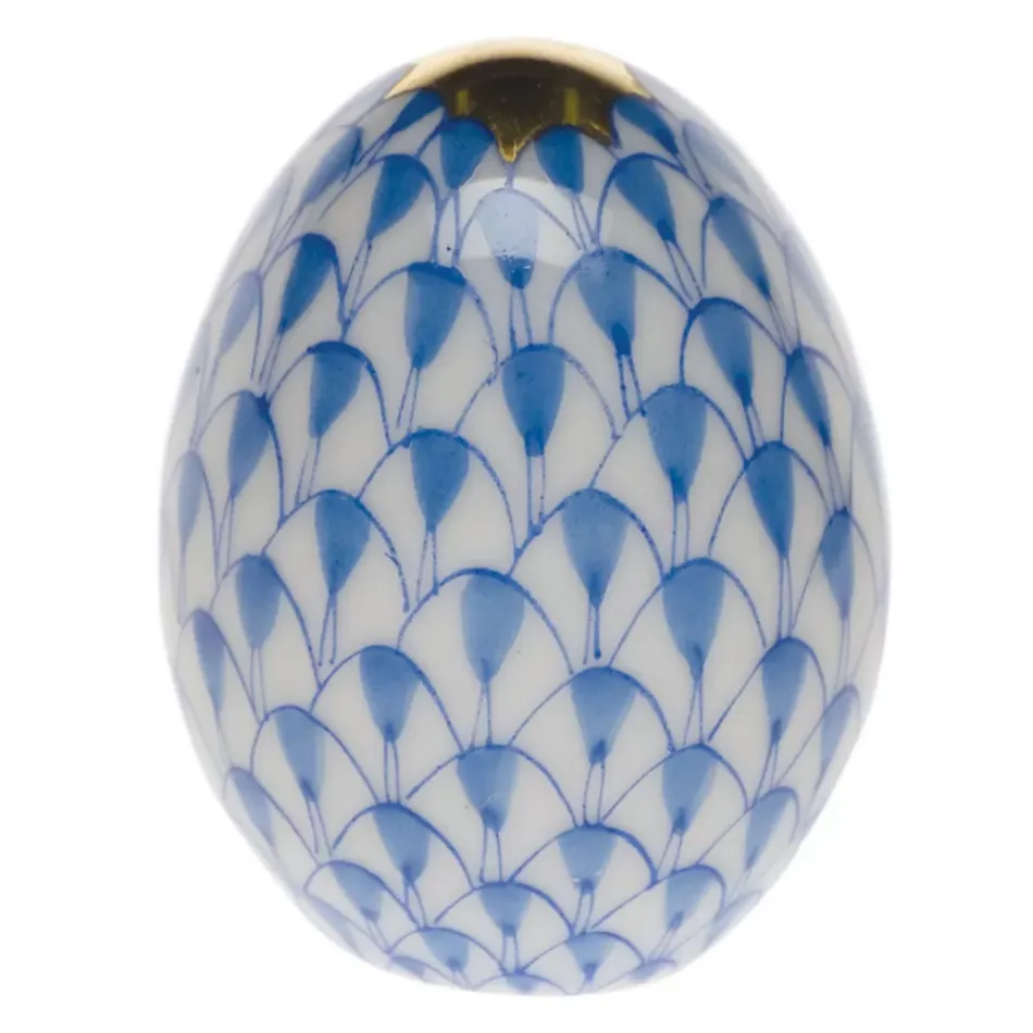 Miniature Egg Blue 1.5 in H