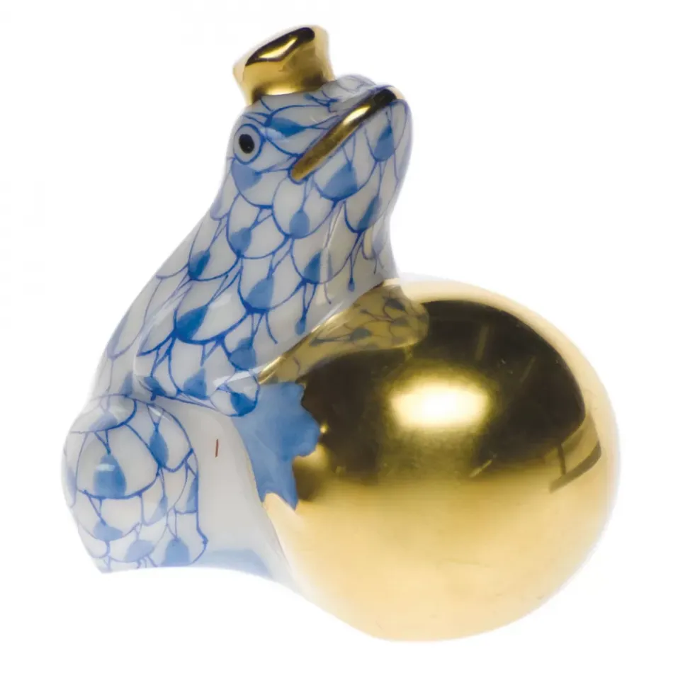 Frog With Crown Blue 1.5 in H