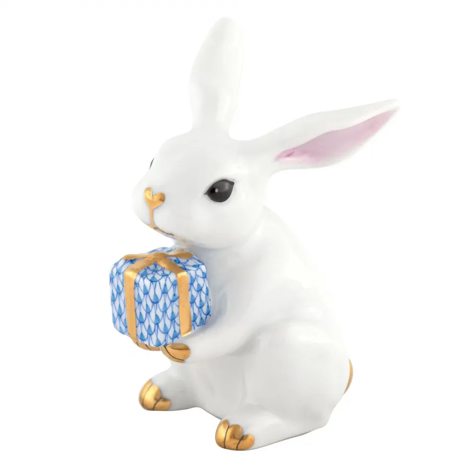 Celebration Bunny White/Blue 2.25 in L X 2.25 in W X 3 in H