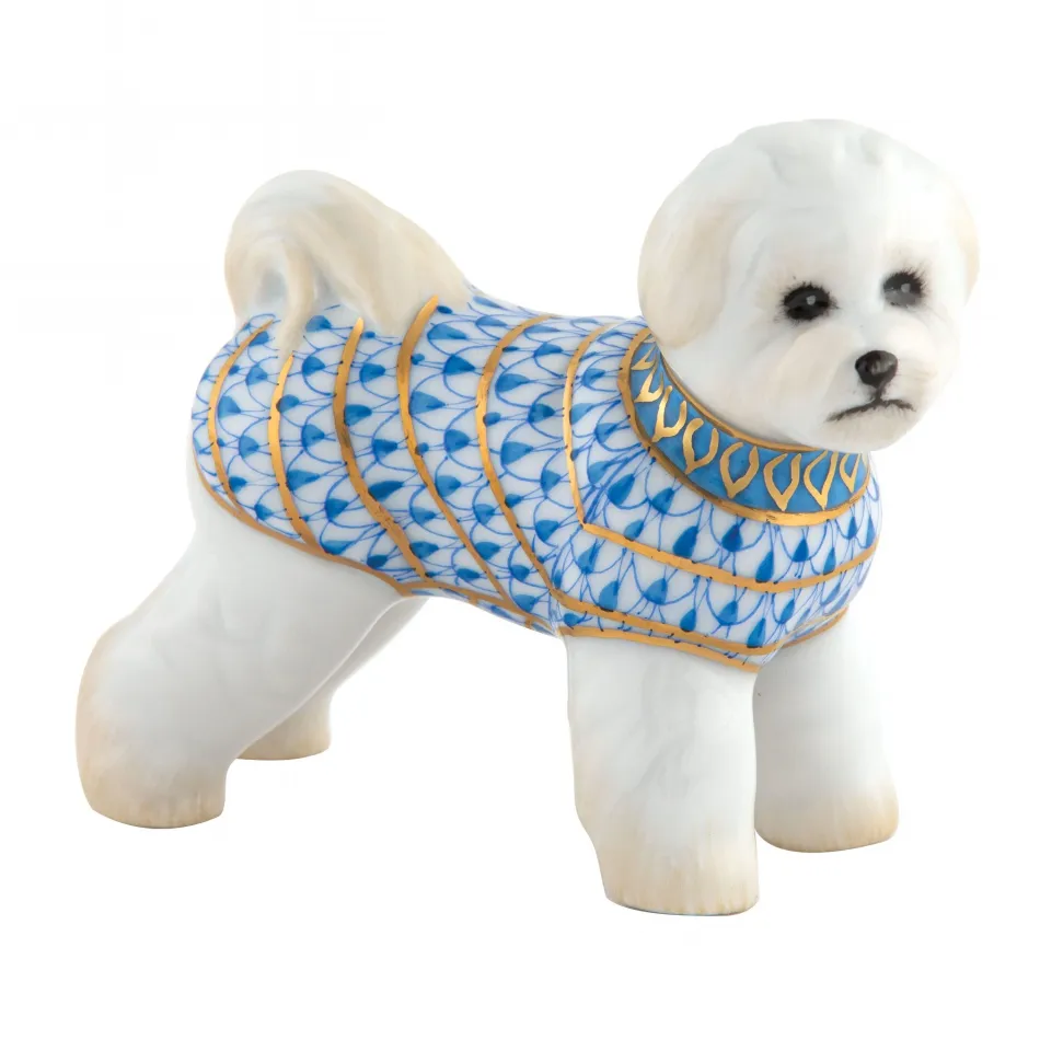 Bichon Frise Blue 3 in L X 1.25 in W X 2.25 in H