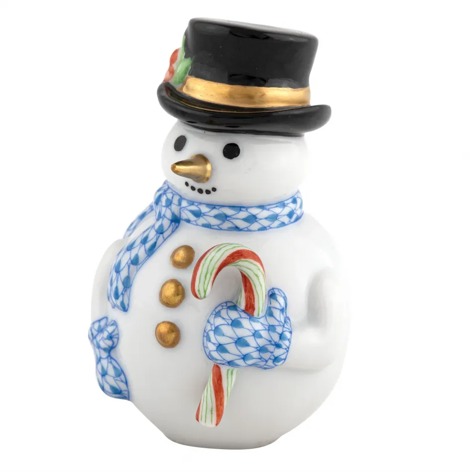 Candy Cane Snowman Blue