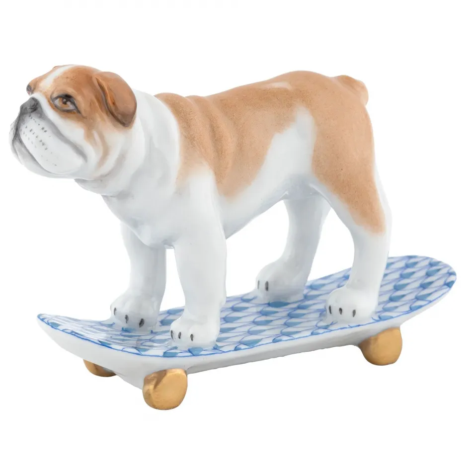 Skateboarding Bulldog Blue