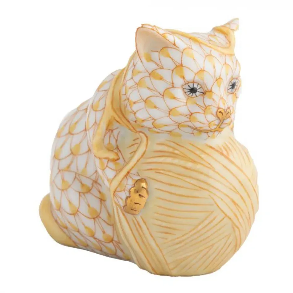 Yellow Yarn Butterscotch Playful Kitten 2 in L X 1.5 in W X 2.25 in H