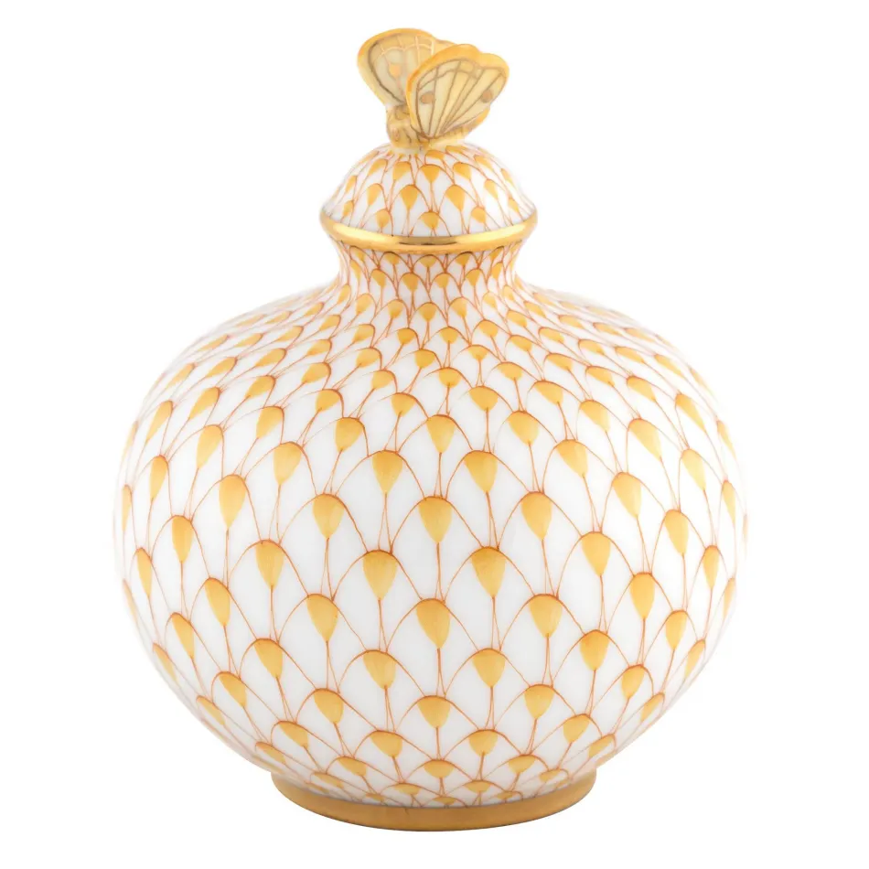 Perfume Bottle Figurine Butterscotch 3 in L X 3 in W X 3.5 in H