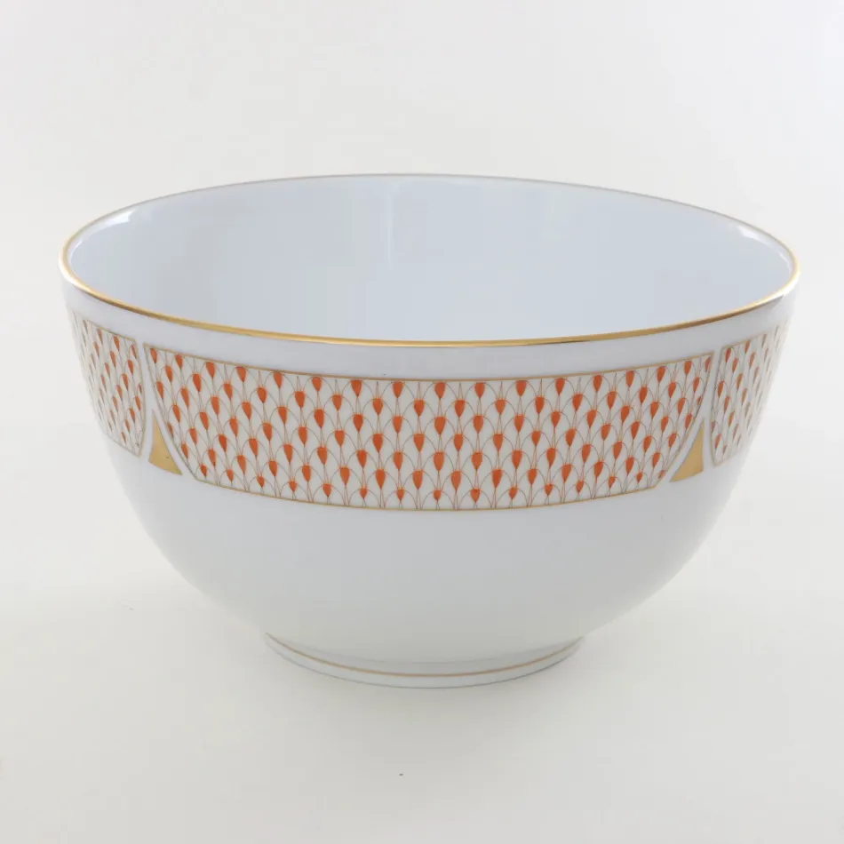 Art Deco Rust Round Bowl 4 in H X 7.5 in D