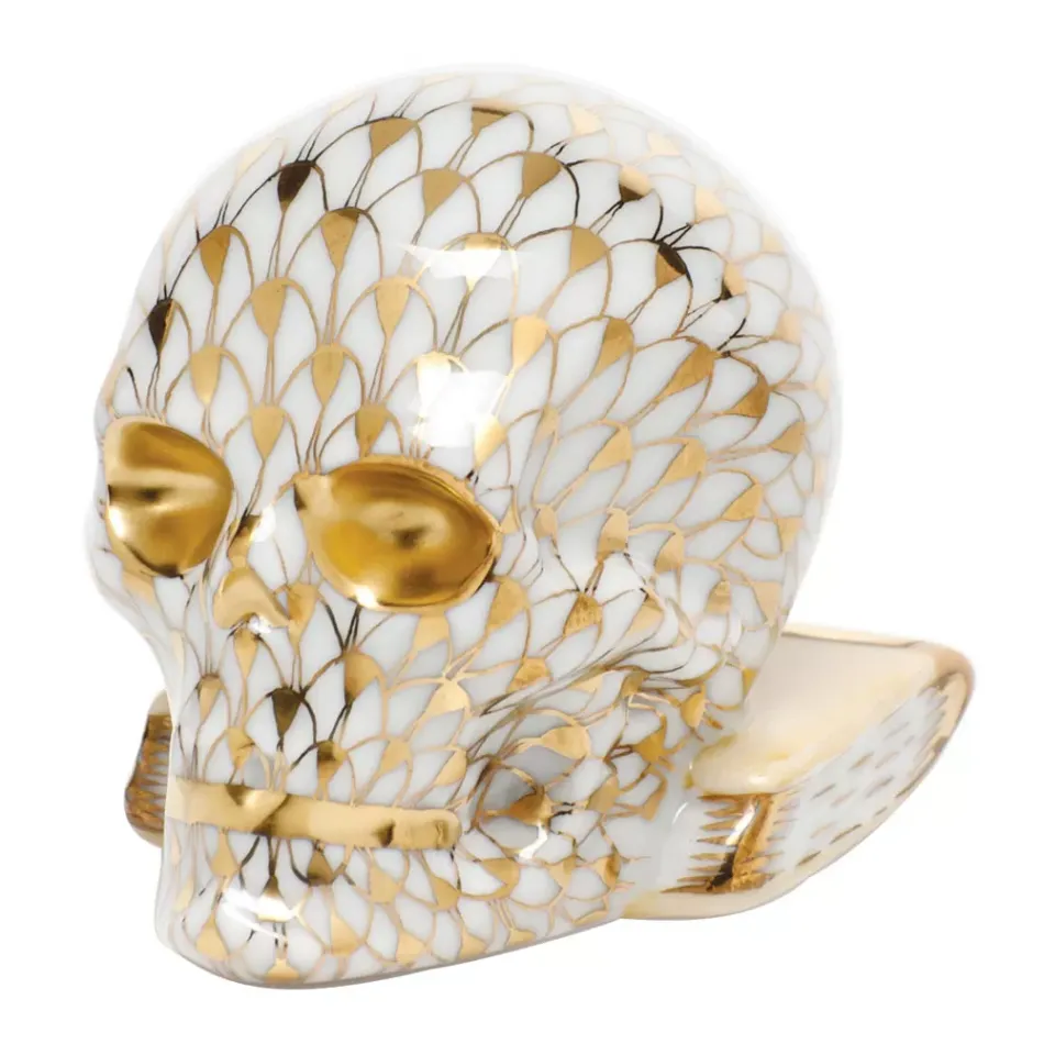 Skull Gold 2.5 in L X 2 in H