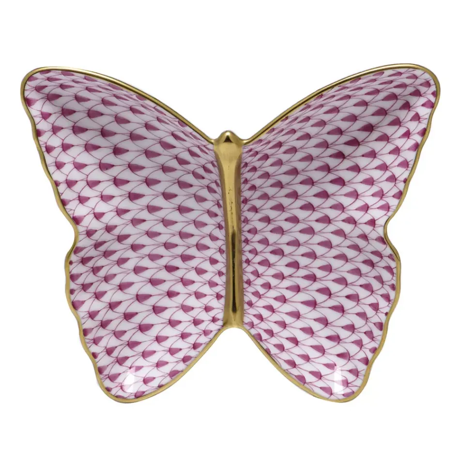 Butterfly Dish Raspberry 4.25 in L X 1 in H