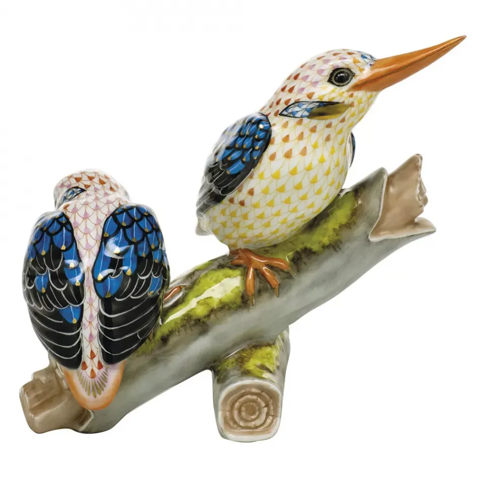 Blackbacked Kingfishers Multicolor 7 in W X 6 in H