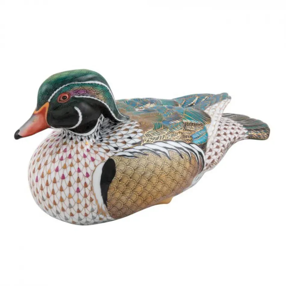 Wood Duck Multicolor 9 in L X 4 in W X 4.5 in H