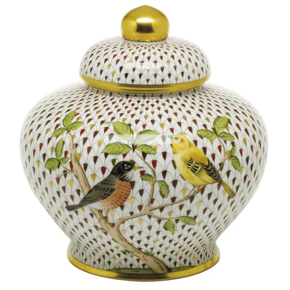 Songbird Ginger Jar Multicolor 8.5 in H X 9 in D