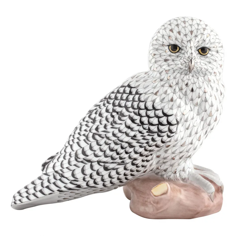 Sitting Snowy Owl Multicolor 7.75 in L X 5.75 in W X 7 in H