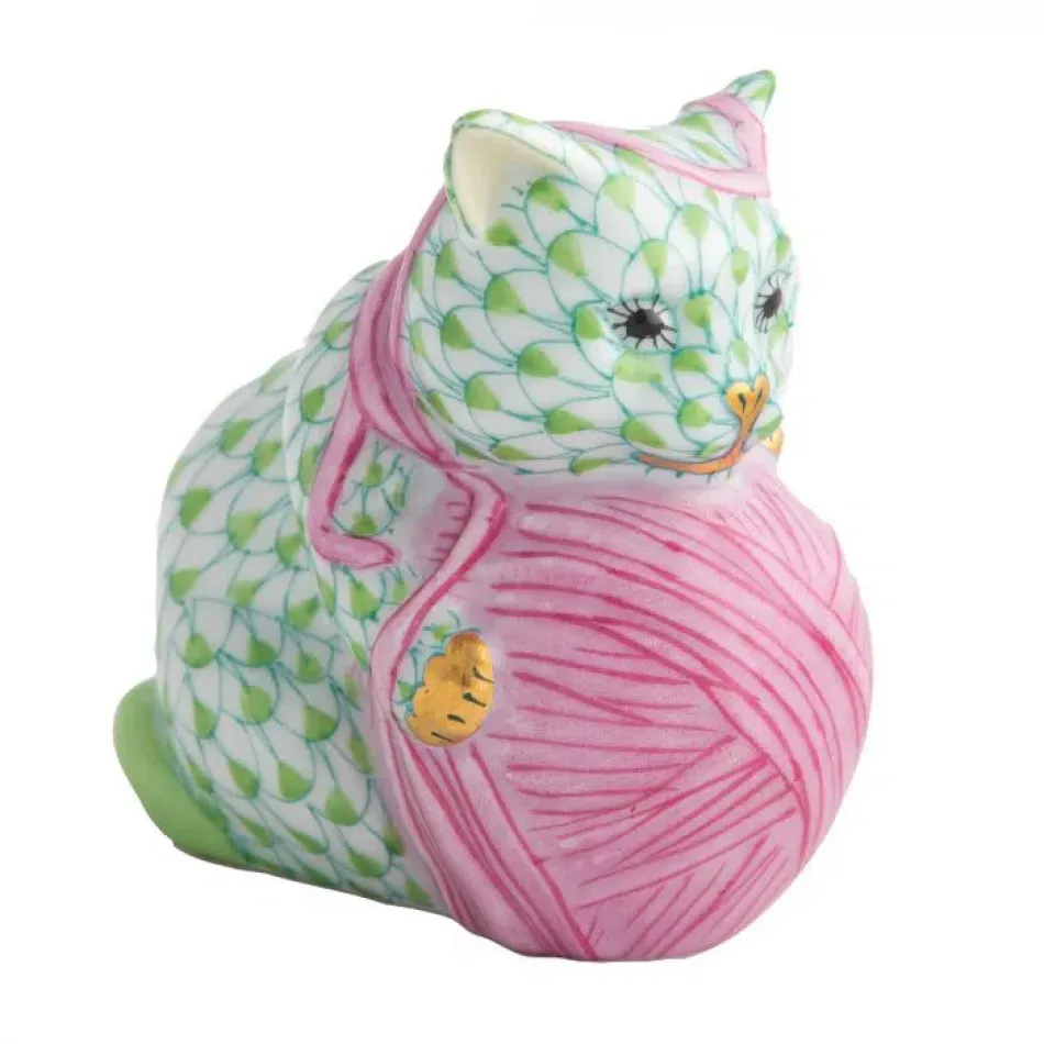 Pink Yarn Key Lime Playful Kitten 2 in L X 1.5 in W X 2.25 in H