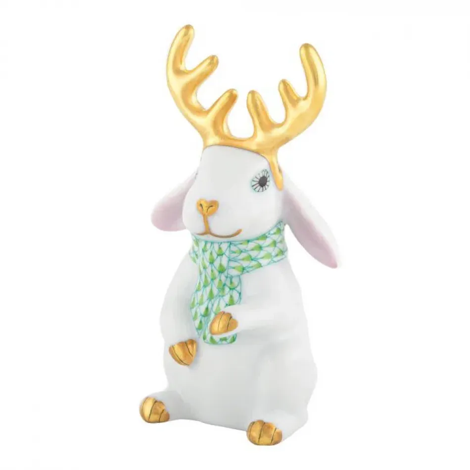 Reindeer Rabbit White/Key Lime 2 in L X 3.75 in H