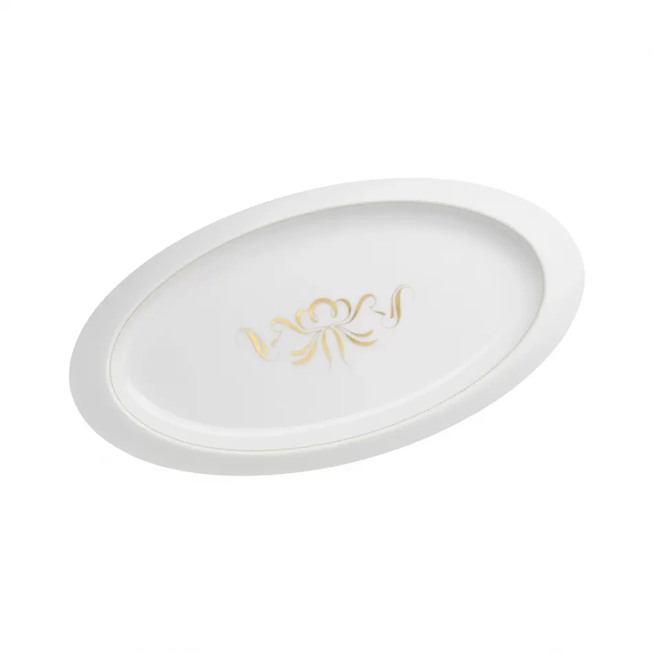 Alif Gold Oval Platter L13.2/W6.9" H 0.9" (Special Order)