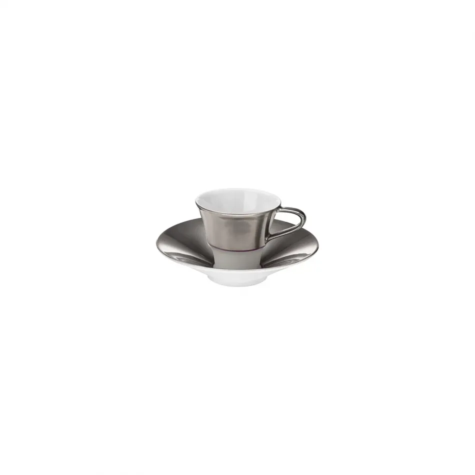 Polite Platinum Espresso Cup & Saucer Round 130 Round 2.8" H 2.3" 1.7 oz Round 5.1" H 1.2" (Special Order)