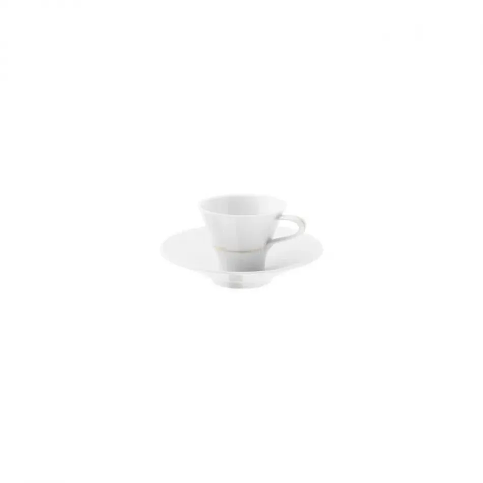 Alif Blue Espresso Cup & Saucer Diam 2.8" High 2.3" 1.7Oz Diam 5.1" High 1.2"