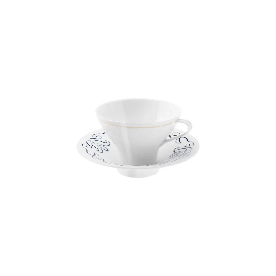 Alif Blue Coffee/Tea Cup & Tall Saucer Round 165 Round 4.3" H 3.1" 5.7 oz Round 6.5" H 1.6" (Special Order)