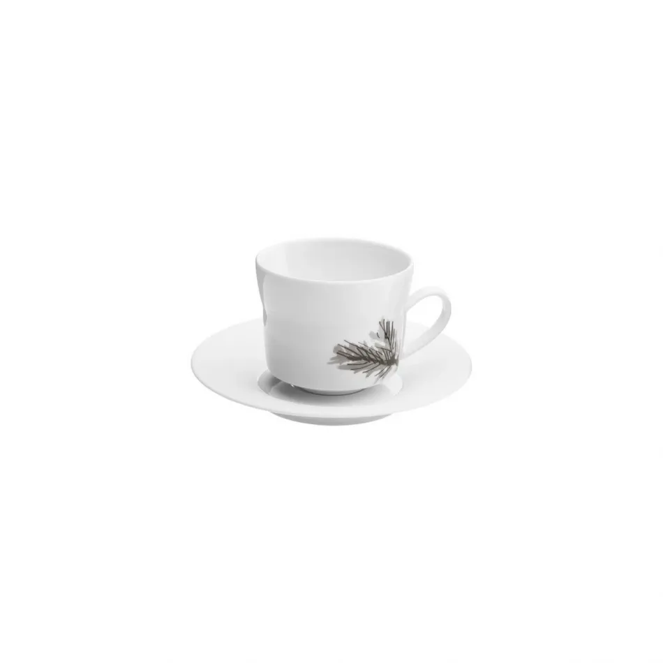 Piqueur Branch Cappuccino Cup With Saucer Diam 3.6" High 3" 8.5Oz Diam 6.5" High 0.9"