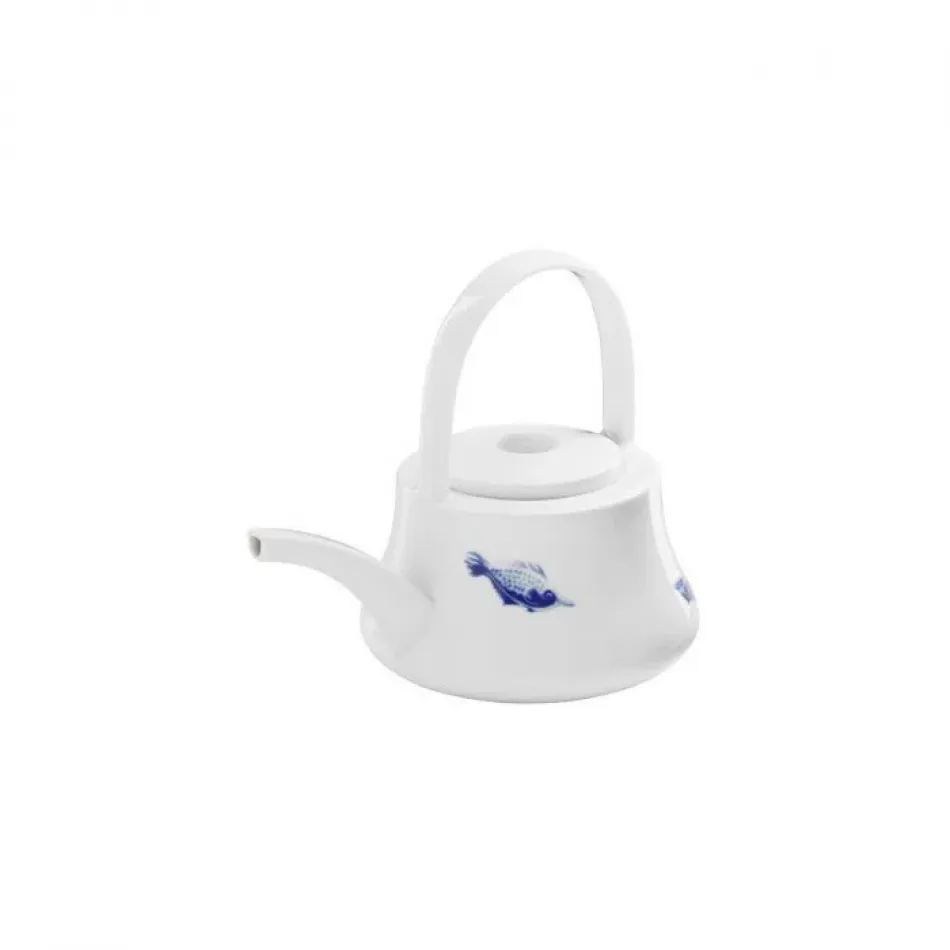 Ocean Filefish Cylindrical Teapot With High Handle Diam 5.5" High 7.9" 27.1Oz