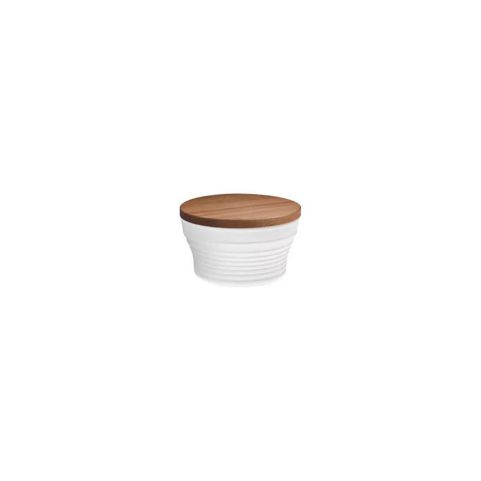 Pulse Sugar Bowl, Medium & Walnut Lid Round 3.9" H 2.5" 5.4 oz (Special Order)