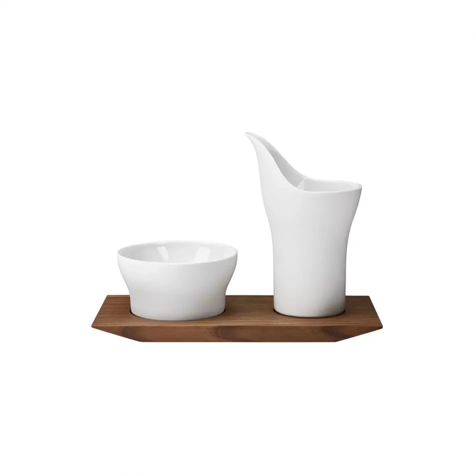 Velvet Set Of 2 Breakfast/Antipasti Dishes On Tray L9.1 In W4.3 In H 6.5 In (Special Order)