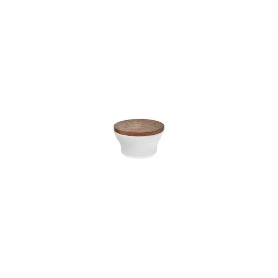 Pulse Dinneware Small Bowl With Wooden Lid Diam 2.8" High 1.6" High 1.2"