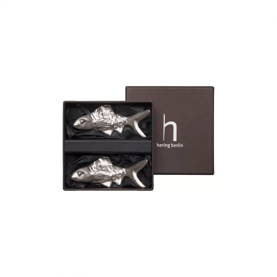 Polite Silber Set Of 2 Herrings L3.6" (Special Order)