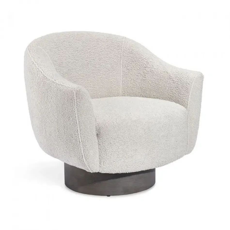 Simone Swivel Chair, Haze Shearling