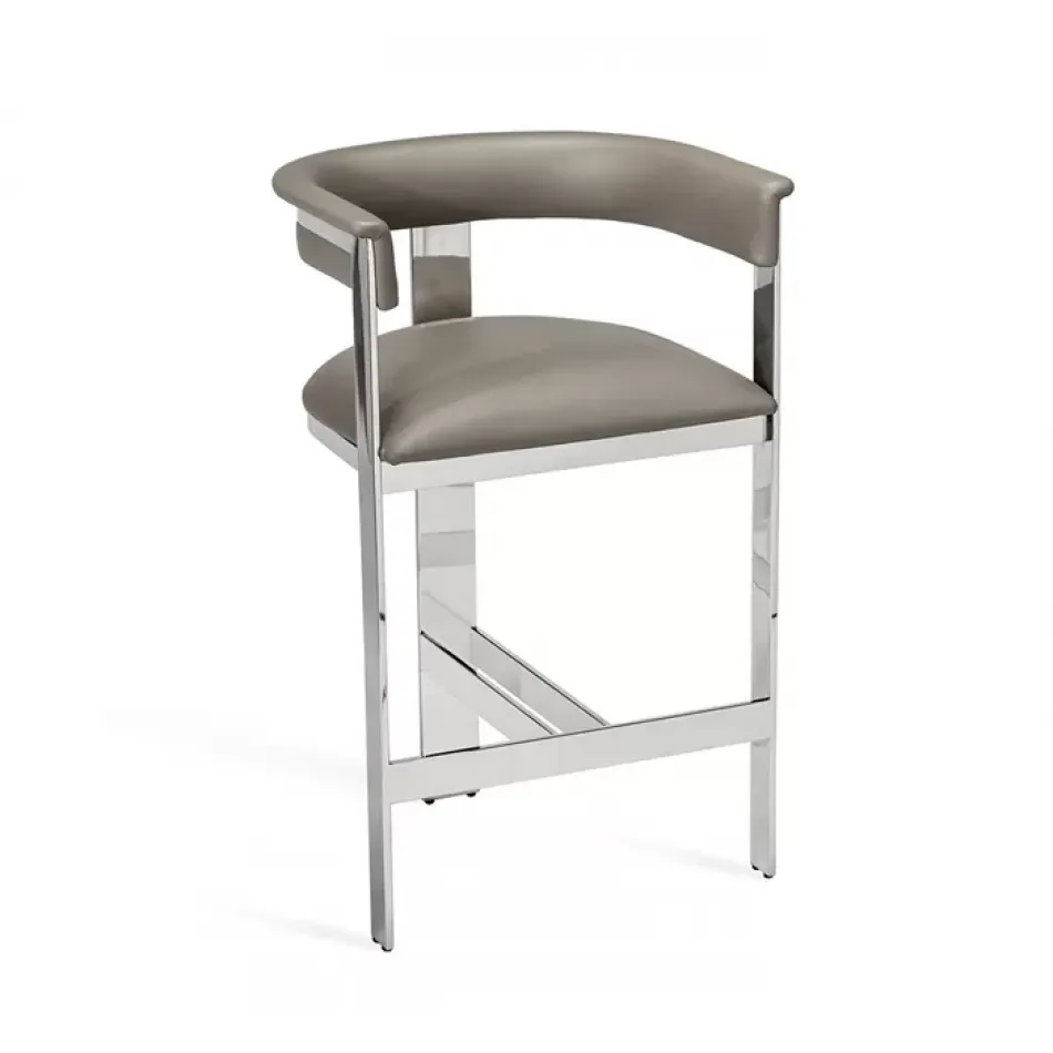 Darcy Counter Stool, Grey/ Nickel