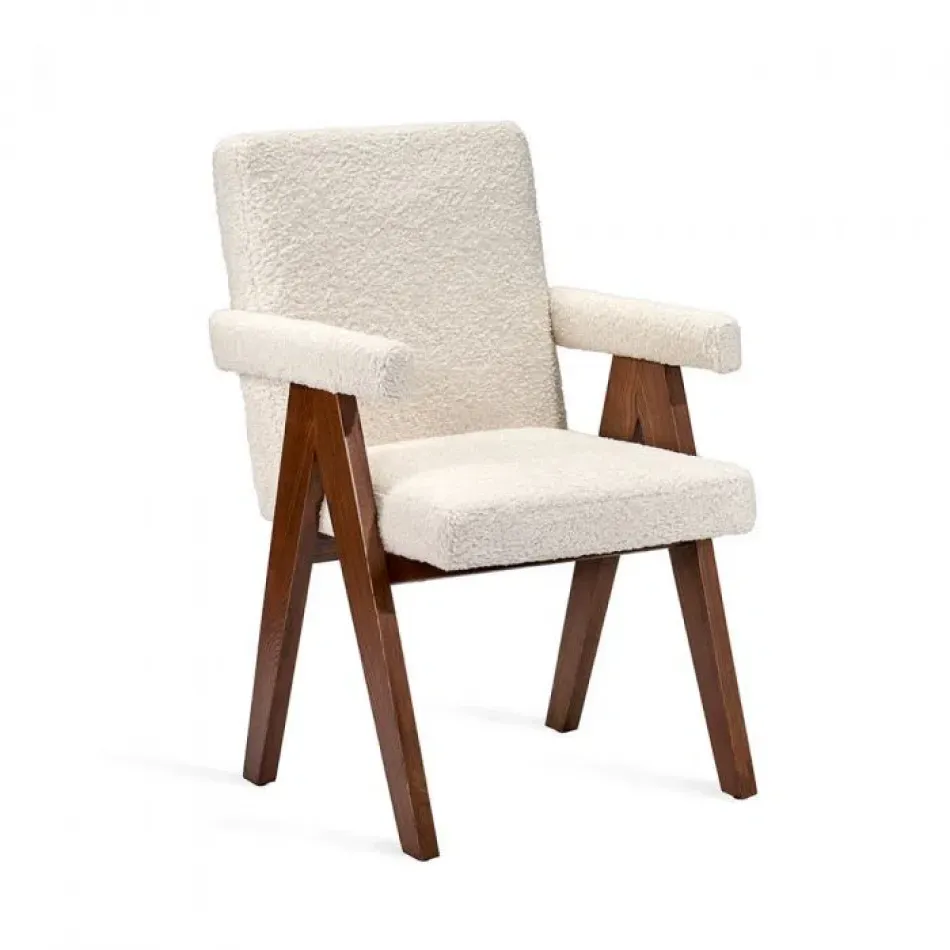 Julian Arm Chair, Faux Shearling