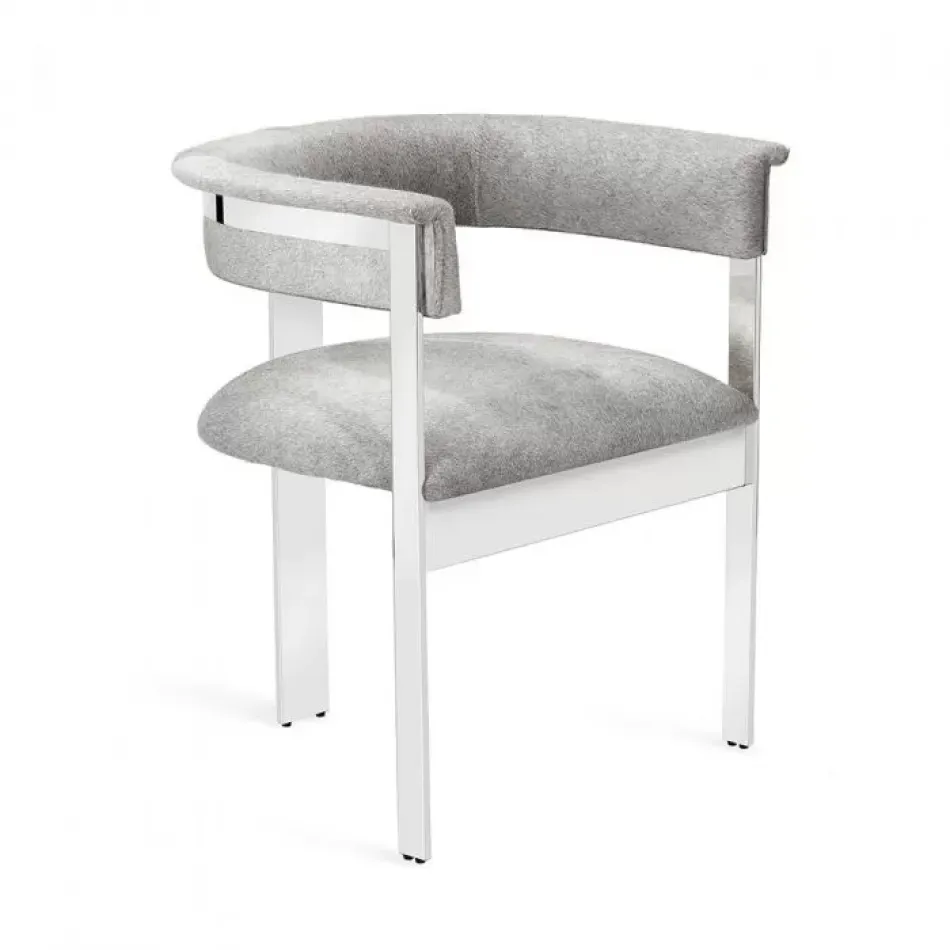 Darcy Hide Chair, Nickel