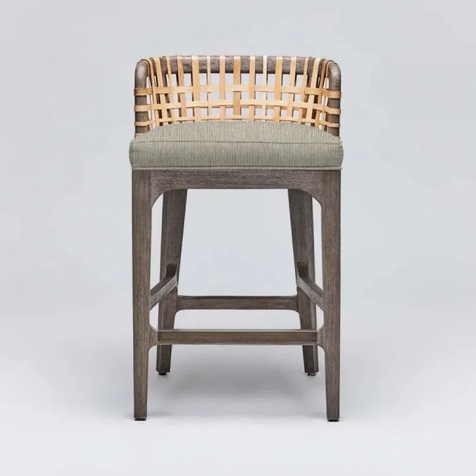 Palms Counter Stool Grey Ceruse/Straw