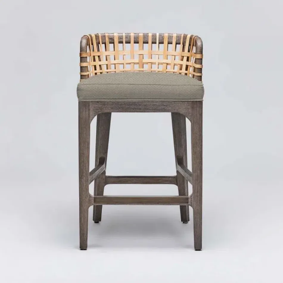 Palms Counter Stool Grey Ceruse/Sisal