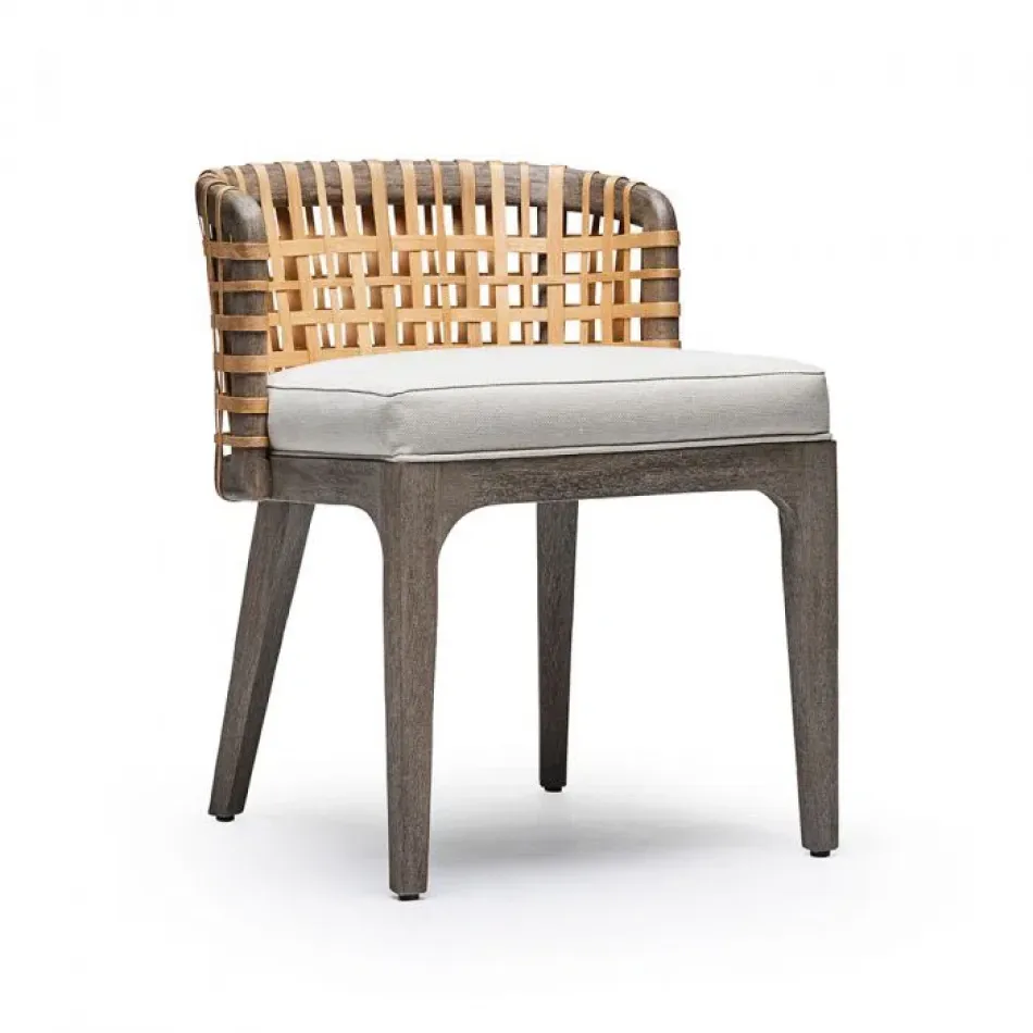 Palms Side Chair Grey Ceruse/Flax Weave