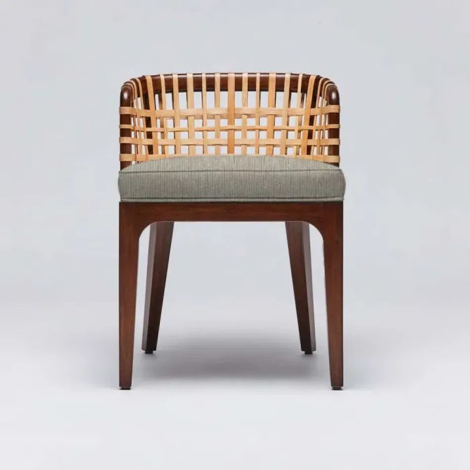 Palms Side Chair Chestnut/Straw