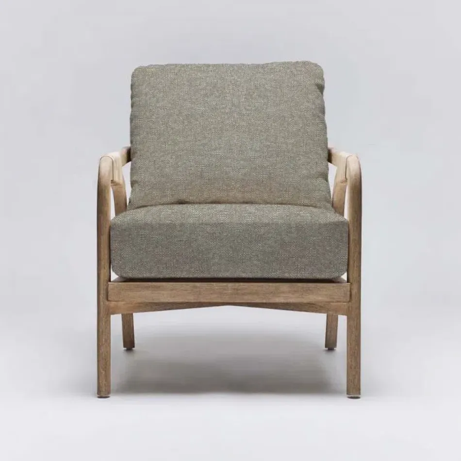 Delray Lounge Chair White Ceruse/Moss